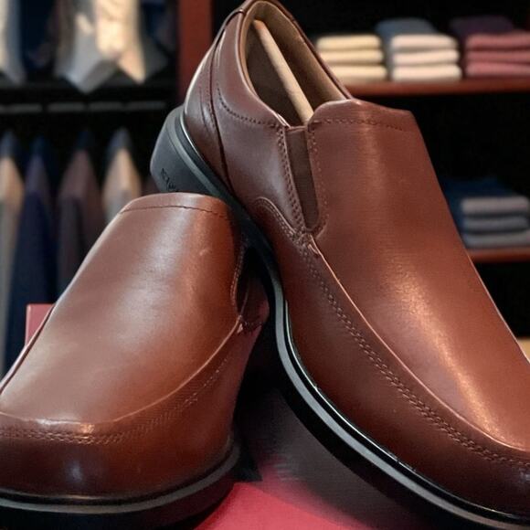 NIB Men's Size 10 JOHNSTON & MURPHY Stanton XC4 Tan Full Grain Leather Loafers - Picture 1 of 14